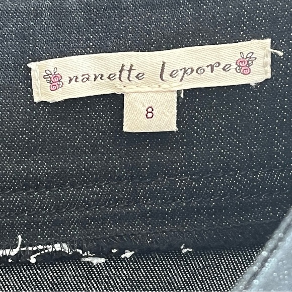 VTG Nanette Lepore Black Denim Classic Pencil Skirt Made in the USA Size 8 - Picture 5 of 13